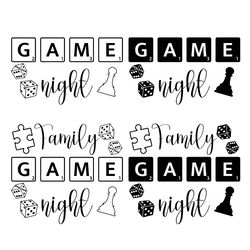 Family Game Night - svg png jpg dxf eps ai pdf - clipart, vector, cricut - Instant Download