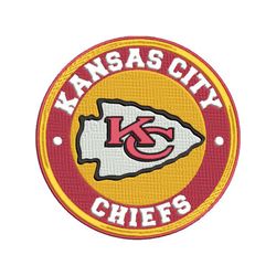 NFL Kansas City Chief Machine Embroidery, Embroidery Files, NFL Kansas City Embroidery, NFL Chiefslogo embroidery design