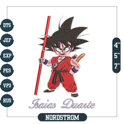 Goku embroidery design Files