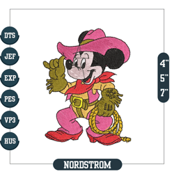 Western Cowboy Costume Mickey Mouse Embroidery