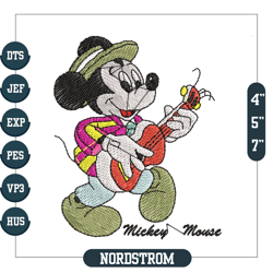 Mickey Mouse Sing Embroidery Design