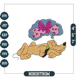 Sleeping Pluto Dog Embroidery Design Png