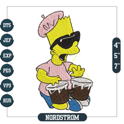 The Simpsons Bart Drumming Embroidery