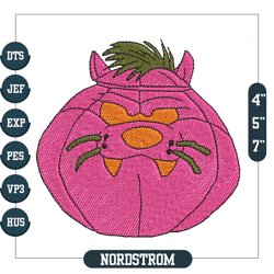 Pumpkin Head Tasmanian Devil Embroidery, Digital Embroidery Design