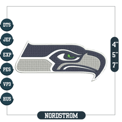 Seattle Seahawks Embroidery Designs, NCAA Logo Embroidery Files