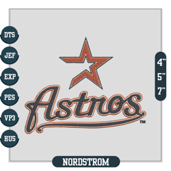 Houston Astros Embroidery Design, Logo Embroidery, MLB Embroidery, Embroidery File