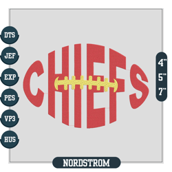 Kansas City Chiefs Embroidery Files, NFL Logo Embroidery Designs File