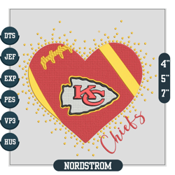 Heart Kansas City Chiefs embroidery design, Kansas City Chiefs embroidery