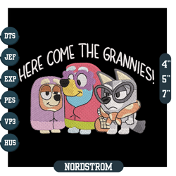 Here Come The Grannies Bluey And Bingo Embroidery ,Embroidery Files, Digital Embroidery Design