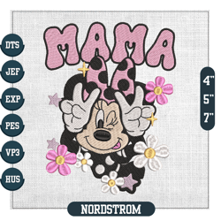 Mama Minnie Mouse Disney Floral Mother Day Embroidery ,Embroidery Files, Digital Embroidery Design