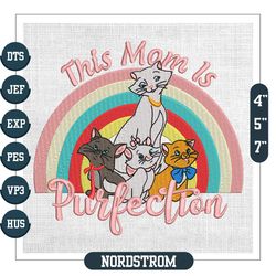 This Mom Is Purfection Aristocats Mother Day Rainbow Embroidery