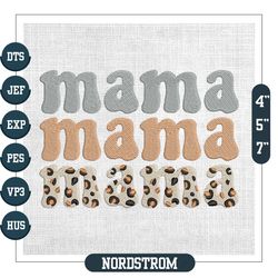Mama Cheetah Leopard Plaid Mother Day Embroidery