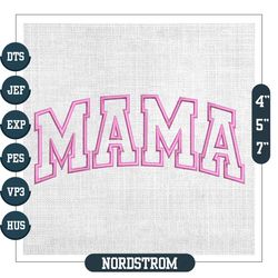 Mama Logo Pink Mother Day Embroidery