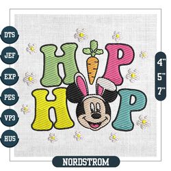 Hip Hop Mickey Mouse Bunny Easter Day Embroidery
