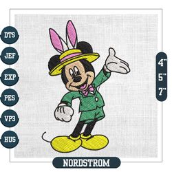 Groom Mickey Mouse Bunny Happy Easter Embroidery