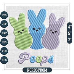 Easter Day Bunny Rabbit Blue Peeps Embroidery