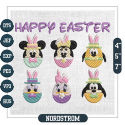Happy Easter Disney Mickey Friends Crew Embroidery