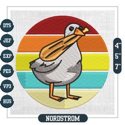 Retro Baseball Silly Goose Funny Embroidery Design