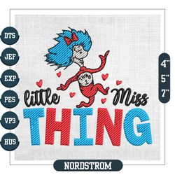 Little Miss Thing Dr Seuss Story Book Embroidery