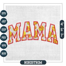Mama Sport Softball Doodle Design Embroidery