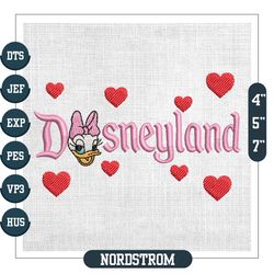 Disneyland Daisy Duck Face Love Valentine Embroidery