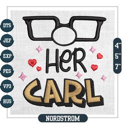 Her Carl Up Movie Love Valentine Couple Embroidery