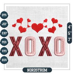 Xoxo Valentine Day Heart Doodle Embroidery