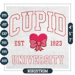 Cupid University Est 1823 Heart Valentine Embroidery