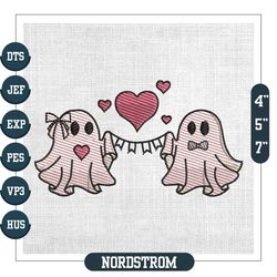 Halloween Ghost Couple Valentine Day Embroidery