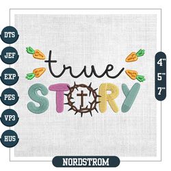 True Story Christian Cross Easter Day Embroidery