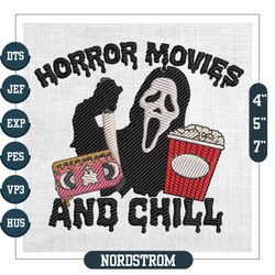 Horror Movie And Chill Scream Ghostface Embroidery