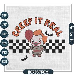 Creep It Real Chibi Pennywise Horror Halloween Embroidery