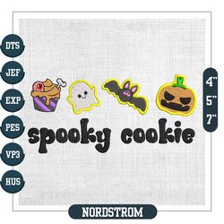 Spooky Cookie Halloween Pumpkin Ghost Sticker Embroidery