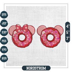 Mickey Minnie Mouse Donut Head Embroidery