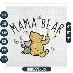 Mama Bear Pooh And Piglet Mother Day Embroidery