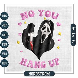 No You Hang Up Scream Horror Halloween Embroidery