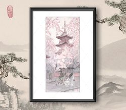 Art Print Hanami inspired by Mo Dao Zu Shi / A4 / Forget About Regrets / Lan Wangji / Wei Wuxian / Sakura