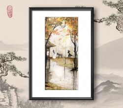Art Print Autumn trip inspired by Mo Dao Zu Shi / A4 / Forget About Regrets / Lan Wangji / Wei Wuxian