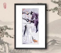 Art Print Persimmon Harvest inspired by Mo Dao Zu Shi / A4 / Forget About Regrets / Lan Xichen / Jiang Cheng