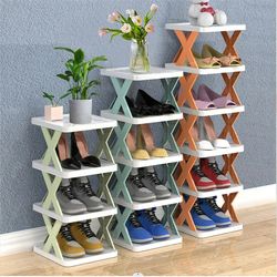 Shoe Rack Multi-layer Space Saving Organizer Shelf Plastic Shoe Storage Racks for Entry Door Dustproof Shoes Cabinet