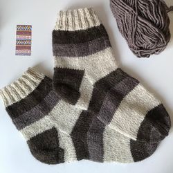 Men's striped wool sock