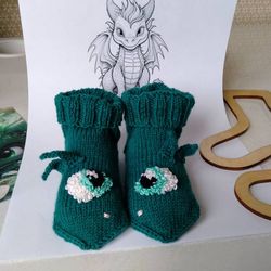 Children's wool socks Dragon