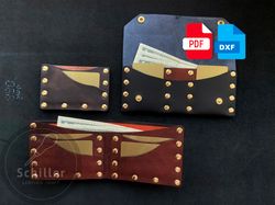 Seamless wallet - No stitch wallet - Leather pattern - PDF Download - DXF Download