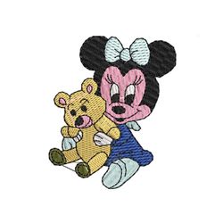 baby minnie teddy bear embroidery