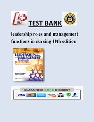 leadership roles and management functions in nursing 10th edition