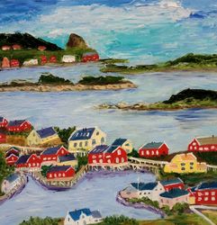 Lofotens The northern islands in art Original oil painting