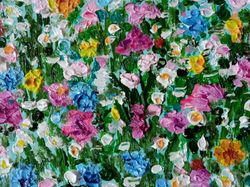 ACEO Flower meadow Miniature oil painting Original art