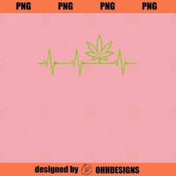 Cannabis Leaf Heartbeat 420 Weed Stoner PNG Download