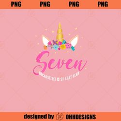 7 Years Old Birthday Girl Gifts Unicorn 7th Birthday PNG Download