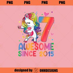 7 Year Old Gifts Girls Teens Dabbing Unicorn 7th Birthday PNG Download